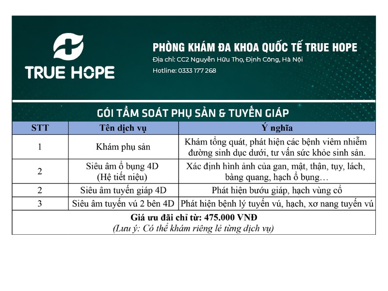 Gói khám phụ sản
