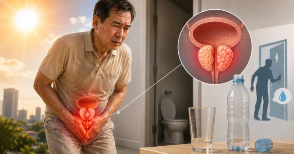 Uống ít nước mùa nóng có thể làm triệu chứng phì đại tuyến tiền liệt khó chịu hơn