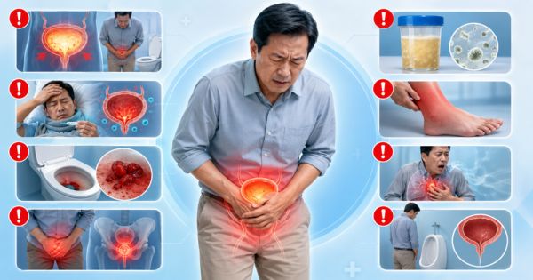 Dấu hiệu cần tái khám ngay sau điều trị tuyến tiền liệt - sốt, tiểu máu, bí tiểu
