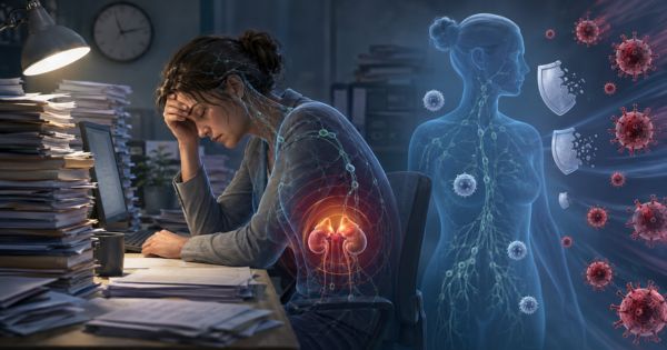 Cortisol tăng kéo dài do stress làm rối loạn hệ miễn dịch