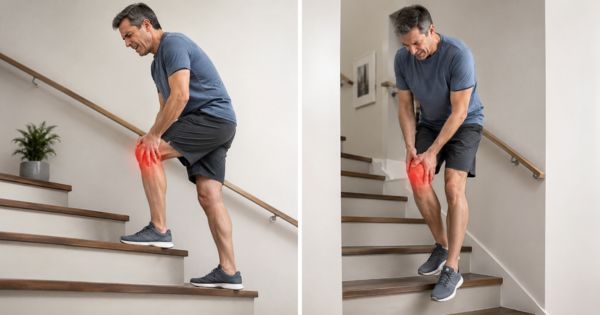 Phân biệt đau gối khi lên cầu thang và đau khi xuống cầu thang