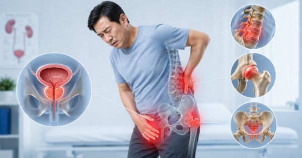 Đau lưng dưới đau vùng chậu sau điều trị tuyến tiền liệt có thể do cơ xương khớp