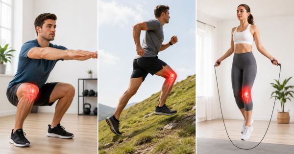 Không nên tập squat sâu chạy dốc nhảy dây khi gối đang đau