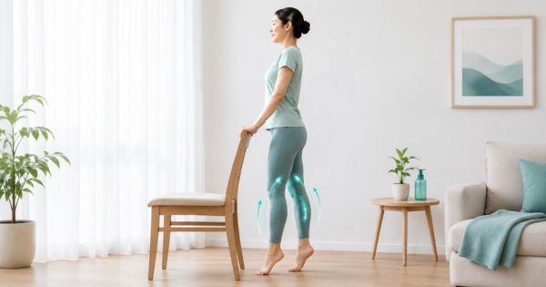 Động tác nhón gót tăng sức cơ bắp chân hỗ trợ máu về tim