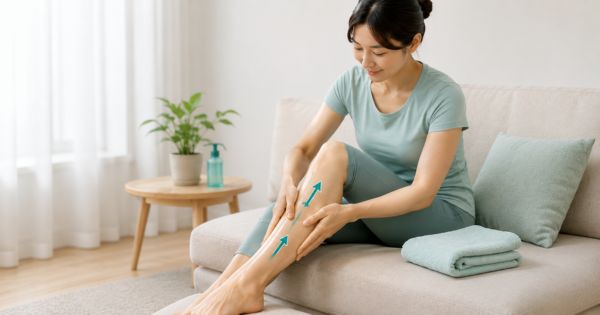 Động tác xoa bóp chân giúp giãn cơ, giảm mệt mỏi
