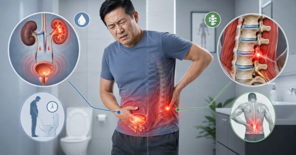 Tia tiểu ngắt quãng kèm đau lưng - phân biệt nguyên nhân tiết niệu và cơ xương khớp