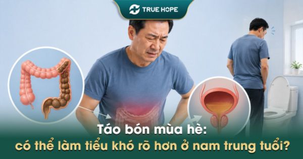 Táo bón mùa hè có thể làm tiểu khó rõ hơn ở nam trung tuổi