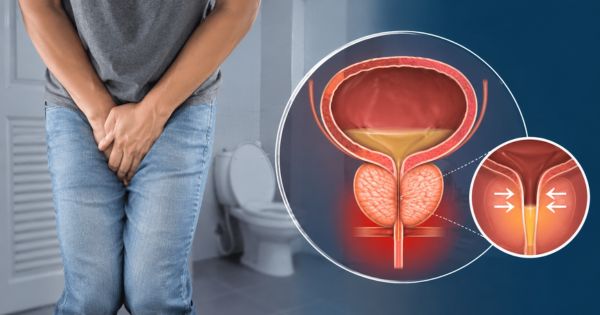 Khó tiểu do phì đại tuyến tiền liệt - hình ảnh mô phỏng tuyến tiền liệt chèn niệu đạo