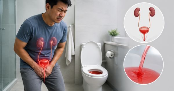 Nước tiểu màu đỏ hồng - phân biệt tiểu máu và đổi màu do thực phẩm