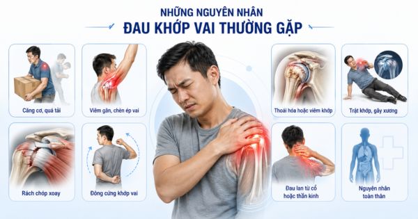 Nguyên nhân thường gặp gây đau khớp vai từ viêm gân đến trật khớp