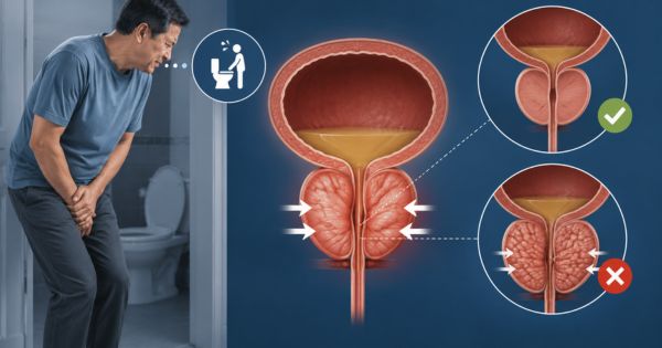 Phì đại tuyến tiền liệt gây khó tiểu ở nam giới
