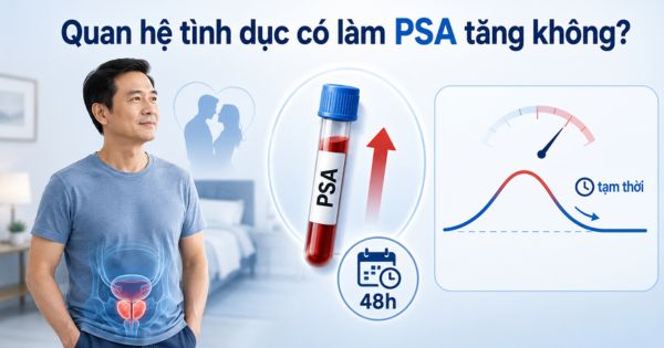 Quan hệ tình dục có thể làm chỉ số PSA tăng tạm thời và nên tránh xuất tinh trong 48 giờ trước xét nghiệm máu