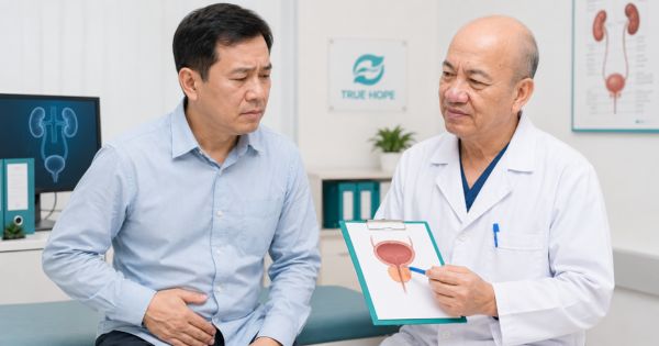 BSCKII Lê Bá khám tuyến tiền liệt cho bệnh nhân tại Phòng khám True Hope Hà Nội