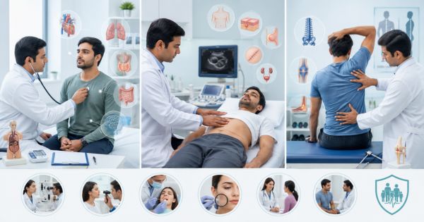 Khám lâm sàng theo từng chuyên khoa giúp đánh giá tim phổi, ổ bụng và hệ cơ xương khớp