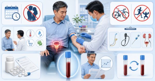 Cân nhắc chế độ sinh hoạt an toàn trước khi xét nghiệm PSA để đạt hiệu quả