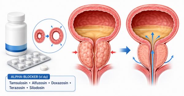 Thuốc chẹn alpha giúp cải thiện dòng tiểu ở người phì đại tuyến tiền liệt