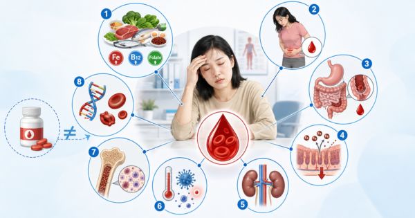 Khám sức khỏe tổng quát giúp xác định nguyên nhân thiếu máu