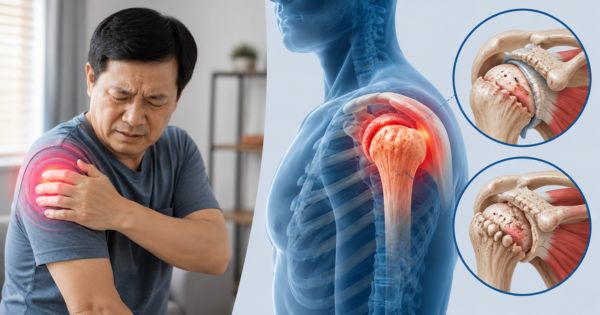 Đau vai kéo dài có thể do thoái hóa hoặc viêm khớp