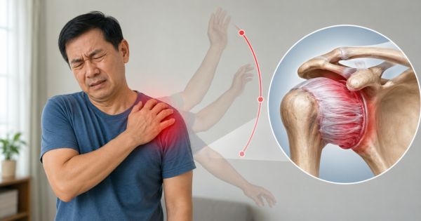 Đông cứng khớp vai gây đau cứng khớp hạn chế vận động chủ động và thụ động