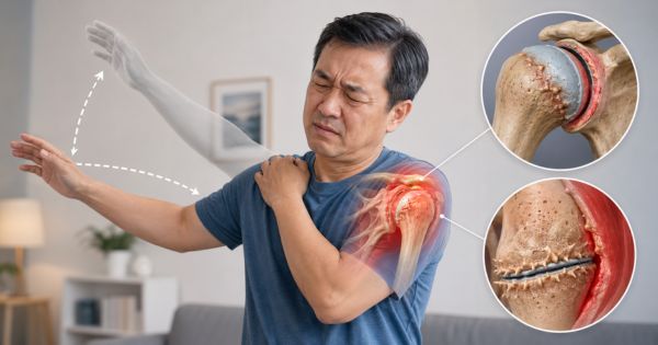 Thoái hóa khớp vai gây đau sâu cứng vai và giảm biên độ vận động