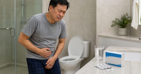 Phải rặn hoặc dùng sức mới tiểu được có thể do tác dụng phụ của thuốc cảm hoặc thuốc dị ứng