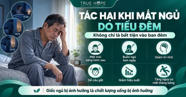 Các tác hại khi mất ngủ do tiểu đêm ở đàn ông có tuổi