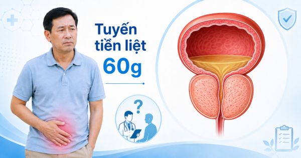 Cần can thiệp ngoại khoa khi tuyến tiền liệt 60g gây ảnh hưởng sinh hoạt