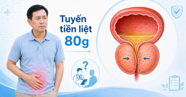 Cần can thiệp ngoại khoa khi tuyến tiền liệt khoảng 80g gây ảnh hưởng sinh hoạt