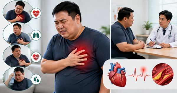 Người thừa cân nên đi khám sớm nếu có dấu hiệu đau ngực, khó thở, hồi hộp hoặc vã mồ hôi