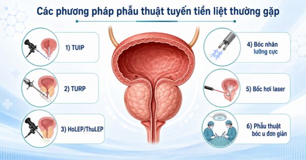 Các phương pháp phẫu thuật tuyến tiền liệt thường gặp