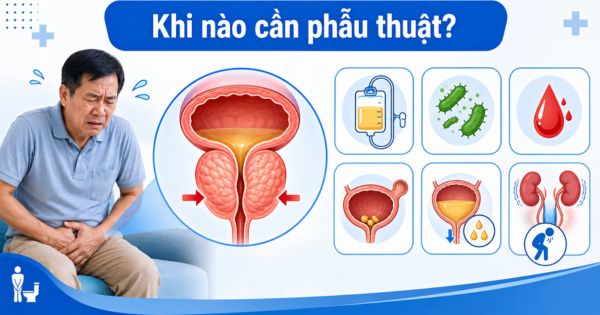 Dấu hiệu phì đại tuyến tiền liệt cần xem xét phẫu thuật