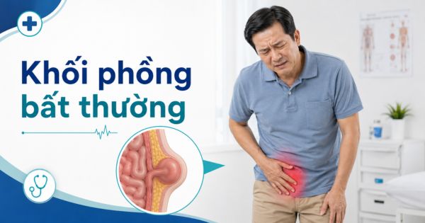 Xuất hiện khối phồng ở bẹn, rốn hoặc vị trí mổ cũ nên đi khám bác sĩ ngoại khoa