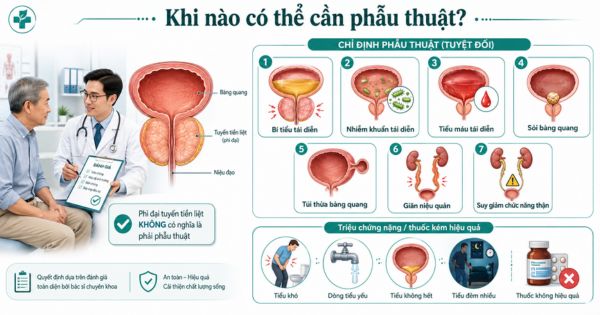 Các dấu hiệu cần phẫu thuật nội soi tuyến tiền liệt