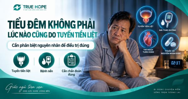 Tiểu đêm không phải lúc nào cũng do tuyến tiền liệt