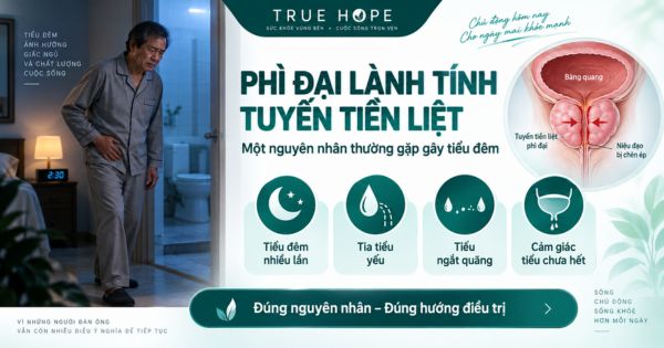 Phì đại lành tính tuyến tiền liệt gây tiểu đêm ở đàn ông có tuổi