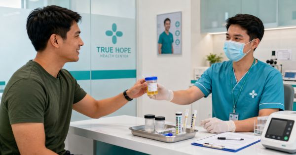 Xét nghiệm nước tiểu - Danh mục khám sức khỏe nam giới.