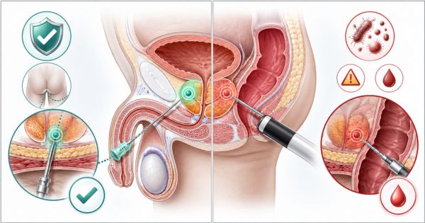 Phân biệt sinh thiết qua tầng sinh môn và qua trực tràng
