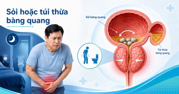 Tuyến tiền liệt to phải mổ do sỏi hoặc túi thừa bàng quang