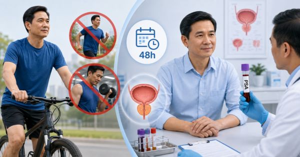 Tránh đạp xe và vận động mạnh trong khoảng 48 giờ trước khi xét nghiệm PSA