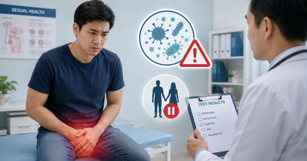 Nghi ngờ nhiễm trùng lây truyền qua đường tình dục cần tạm kiêng quan hệ