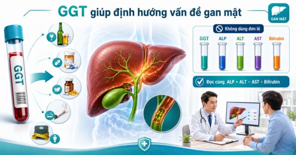 GGT giúp định hướng vấn đề gan mật qua xét nghiệm