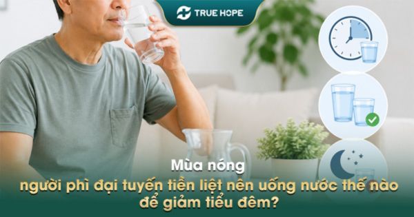 Mùa nóng, người phì đại tuyến tiền liệt nên uống nước thế nào để giảm tiểu đêm?