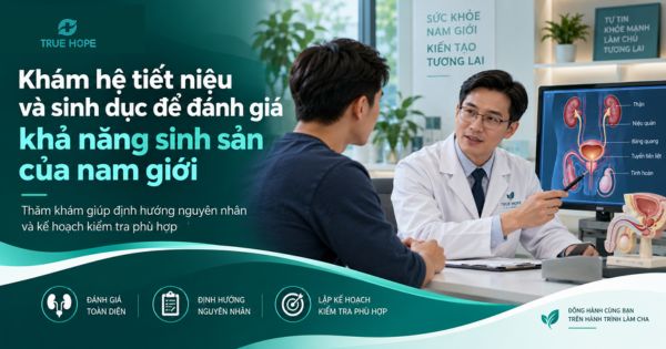 Khám hệ tiết niệu và sinh dục để đánh giá khả năng sinh sản của nam giới