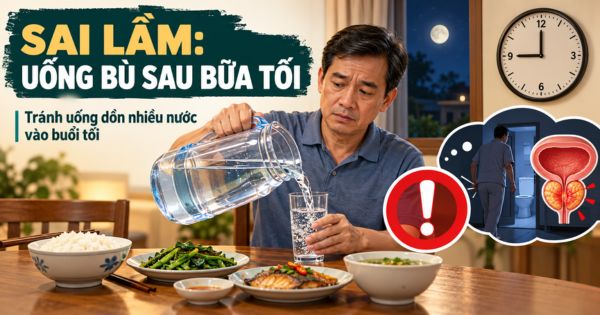 Sai lầm uống bù thật nhiều nước sau bữa tối để giảm tiểu đêm