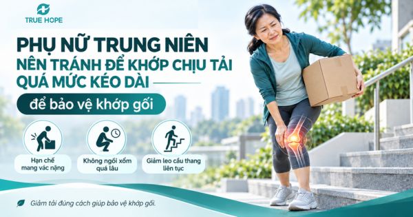 Phụ nữ trung niên nên tránh để khớp chịu tải quá mức kéo dài để bảo vệ khớp gối