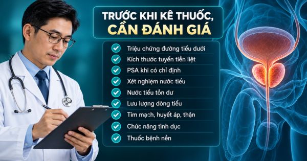 Danh mục cần đánh giá trước khi kê thuốc điều trị u xơ tiền liệt tuyến