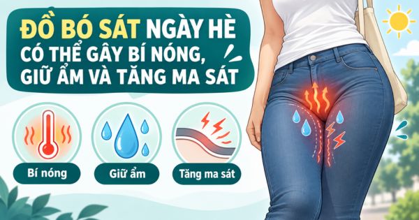 Mặc đồ bó sát ngày hè có thể gây bí nóng, giữ ẩm và tăng ma sát vùng kín