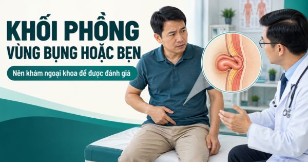 Xuất hiện khối phồng vùng bụng hoặc bẹn cần đi khám ngoại khoa