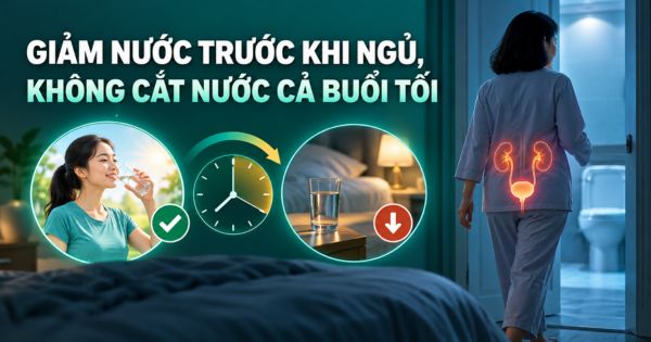 Giảm lượng nước trước khi đi ngủ nhưng không cắt nước cả buổi tối để giảm tiểu đêm