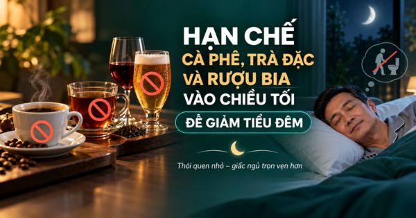 Hạn chế cà phê, trà đặc và rượu bia vào chiều tối để giảm tiểu đêm